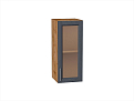 Шкаф верхний с 1-ой остекленной дверцей Сканди (716х300х320) Дуб Вотан/graphite softwood