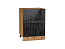 Шкаф нижний с 2-мя ящиками Валерия-М (816х600х478) Дуб Вотан/Черный металлик дождь