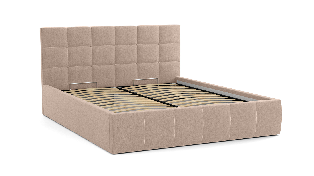 Кровать "Диана" 1600 (Н=1010мм) с подъемным мех. жаккард тесла беж