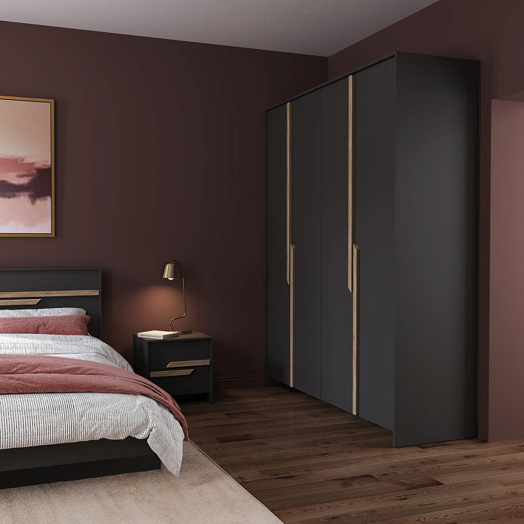 Спальный гарнитур Рапсодия диамант серый/профиль masa decor дуб сонома