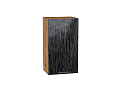Шкаф верхний с 1-ой дверцей Валерия-М (716х400х318) Дуб Вотан/Черный металлик дождь