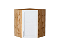 Шкаф верхний угловой Сканди (716х600х600) Дуб Вотан/white softwood