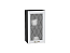 Шкаф верхний с 1-ой остекленной дверцей Ницца (716х400х318) Graphite/Белый