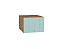 Шкаф верхний горизонтальный глубокий Прованс (358х500х574) Дуб Вотан/Голубой