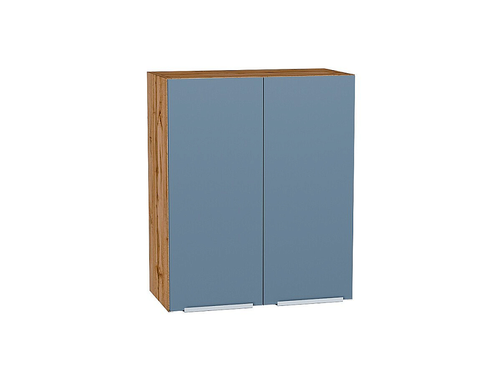 Шкаф верхний с 2-мя дверцами Фьюжн (716х600х320) Дуб Вотан/silky blue