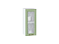 Шкаф верхний с 1-ой остекленной дверцей Ницца (716х300х318) Белый/Дуб оливковый