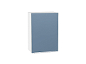 Шкаф верхний с 1-ой дверцей Фьюжн (716х500х320) Белый/silky blue