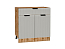 Шкаф нижний с 2-мя дверцами и ящиком Евро Лайн (816х800х478) Дуб Вотан/Агат