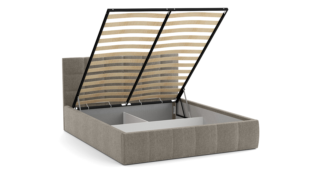 Кровать "Диана" 1600 (Н=1010мм) с подъемным мех. жаккард тесла дым