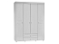 Шкаф комбинированный 4-х дверный Монако (белый/ПВХ белое дерево)
