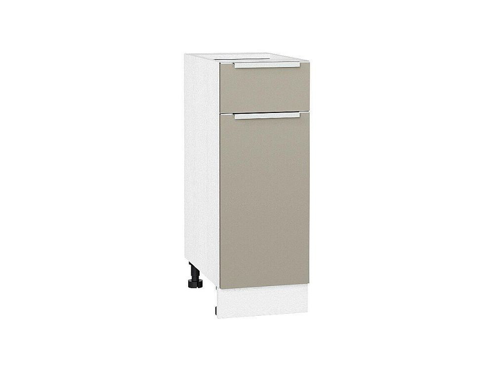 Шкаф нижний с 1-ой дверцей и ящиком Фьюжн (816х300х480) Белый/silky grey