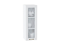 Шкаф верхний с 1-ой остекленной дверцей Ницца (920х300х318) Белый/Белый