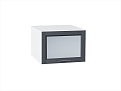 Шкаф верхний горизонтальный остекленный с увеличенной глубиной Сканди (358х500х576) Белый/graphite softwood