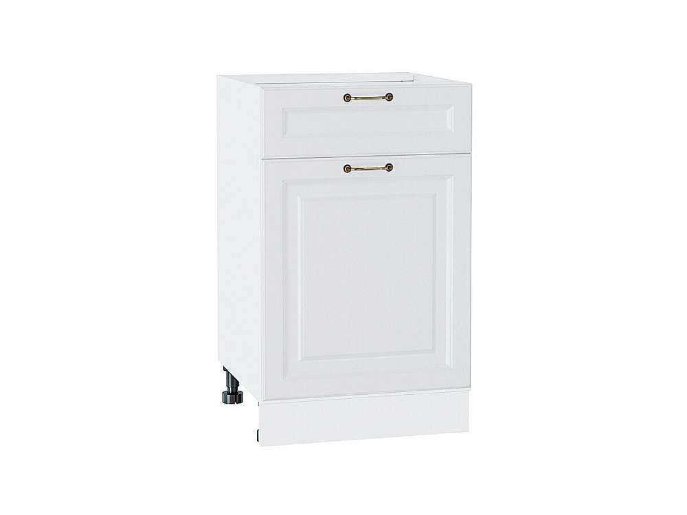 Шкаф нижний с 1-ой дверцей и ящиком Ницца (816х500х478) Белый/Белый
