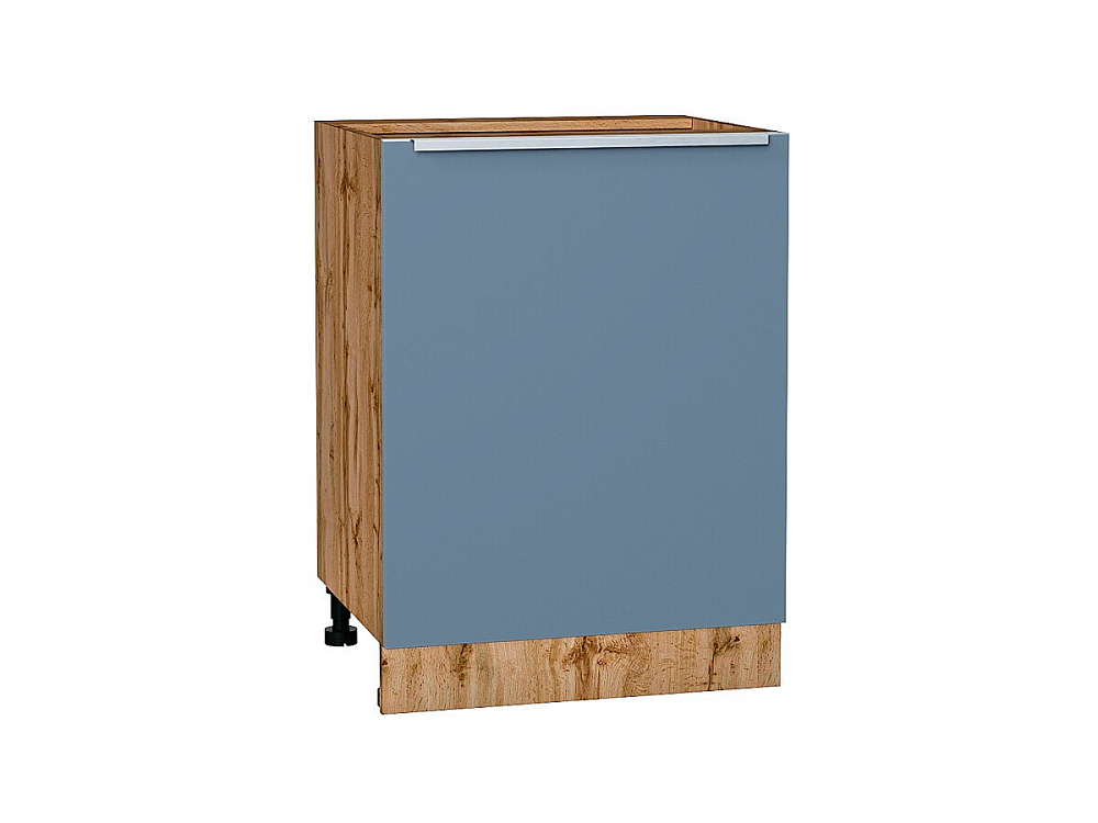 Шкаф нижний с 1-ой дверцей Фьюжн (816х600х480) Дуб Вотан/silky blue