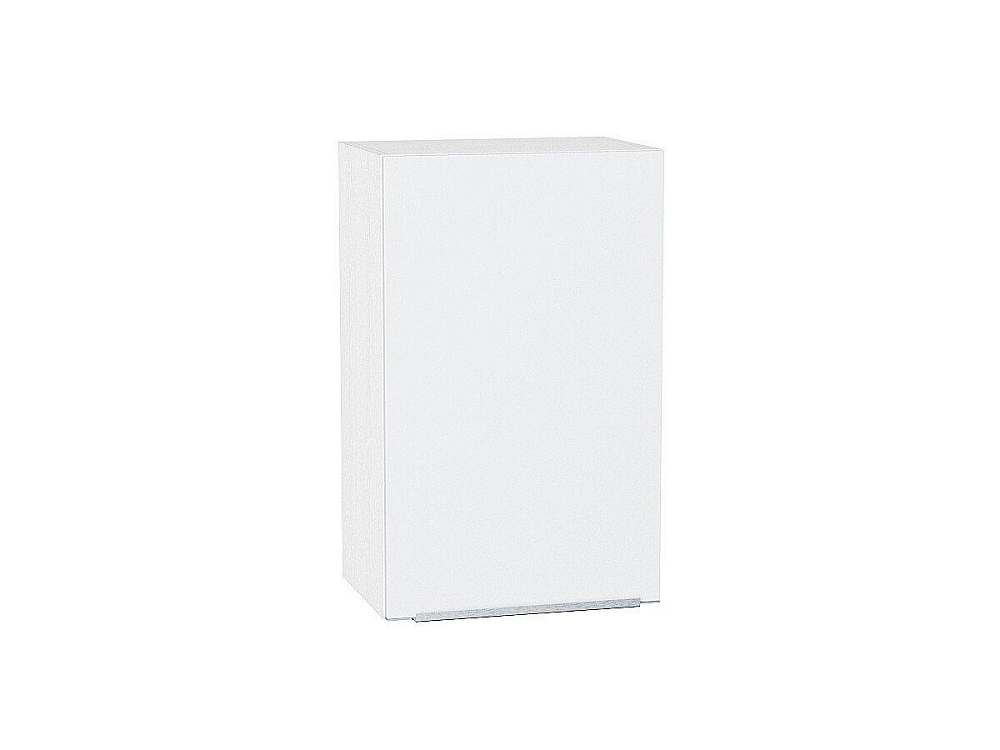 Шкаф верхний с 1-ой дверцей Фьюжн (716х450х320) Белый/silky white