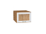 Шкаф верхний горизонтальный остекленный глубокий Ницца (358х500х574) Дуб Вотан/Белый