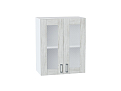 Шкаф верхний с 2-мя остекленными дверцами Лофт (716х600х320) Белый/nordic oak