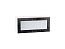 Шкаф верхний горизонтальный остекленный Валерия-М (358х800х318) Белый/Черный металлик дождь