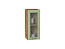 Шкаф верхний с 1-ой остекленной дверцей Ницца (716х300х318) Дуб Вотан/Дуб оливковый