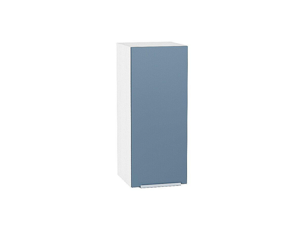 Шкаф верхний с 1-ой дверцей Фьюжн (716х300х320) Белый/silky blue