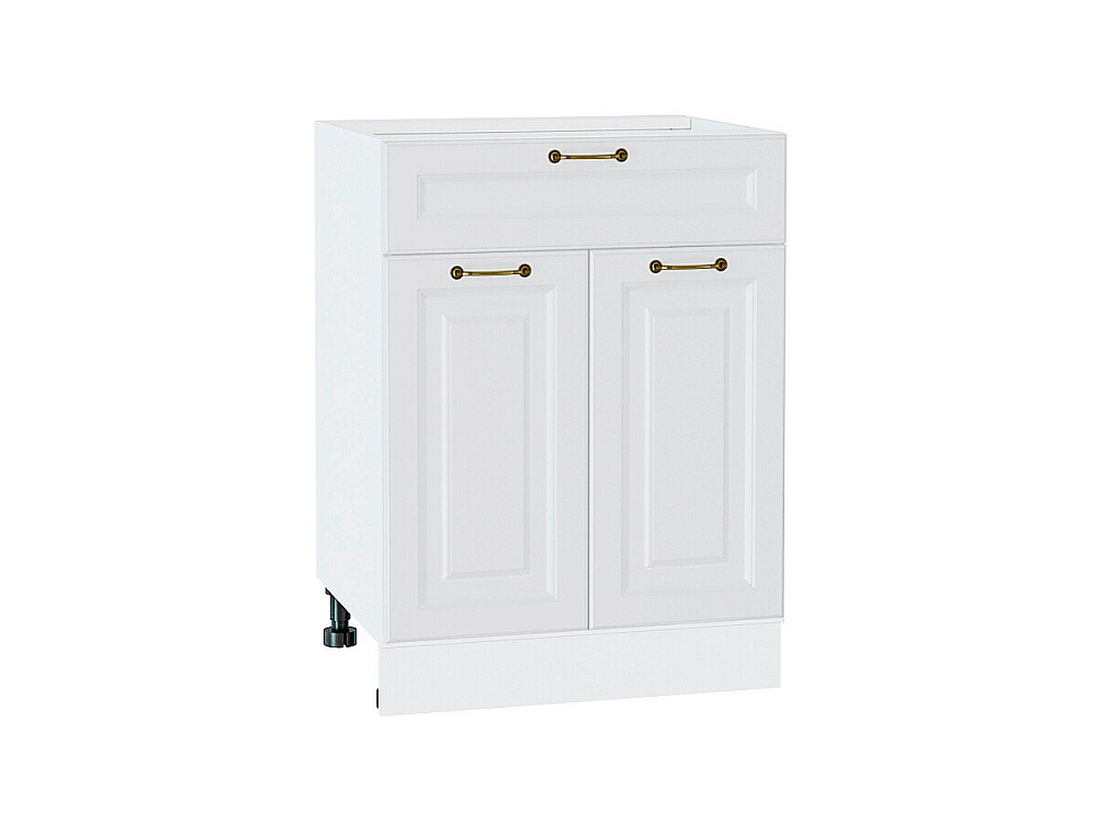 Шкаф нижний с 2-мя дверцами и ящиком Ницца (816х600х478) Белый/Белый