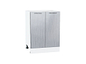 Шкаф нижний с 2-мя дверцами Валерия-М (816х600х478) Белый/Серый металлик дождь светлый