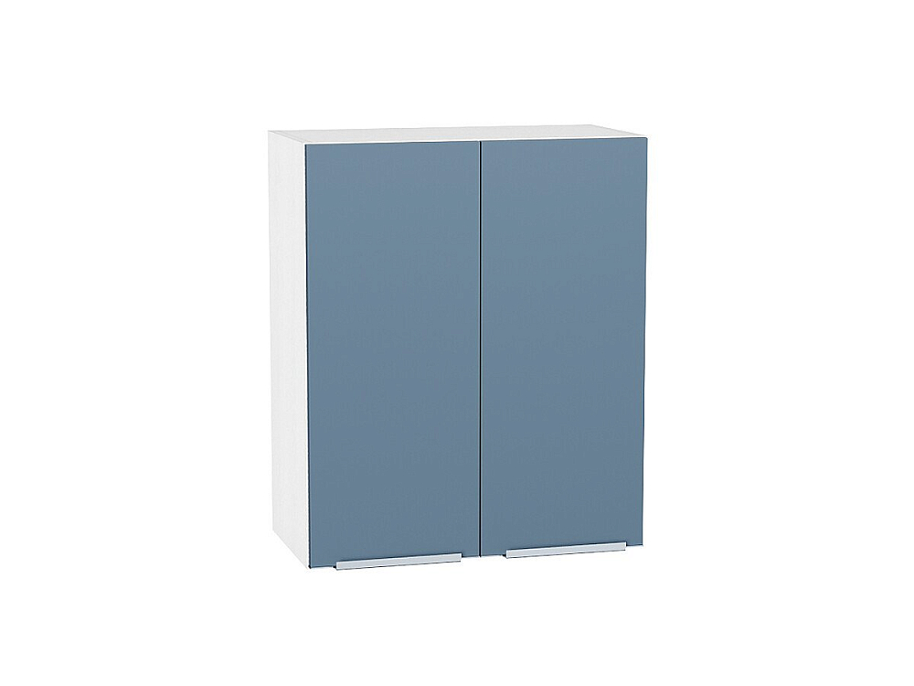 Шкаф верхний с 2-мя дверцами Фьюжн (716х600х320) Белый/silky blue
