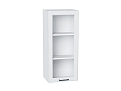 Шкаф верхний с 1-ой остекленной дверцей Барселона (920х400х324) Белый/Белый