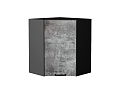 Шкаф верхний угловой Флэт (716х600х600) graphite/temple stone 2s