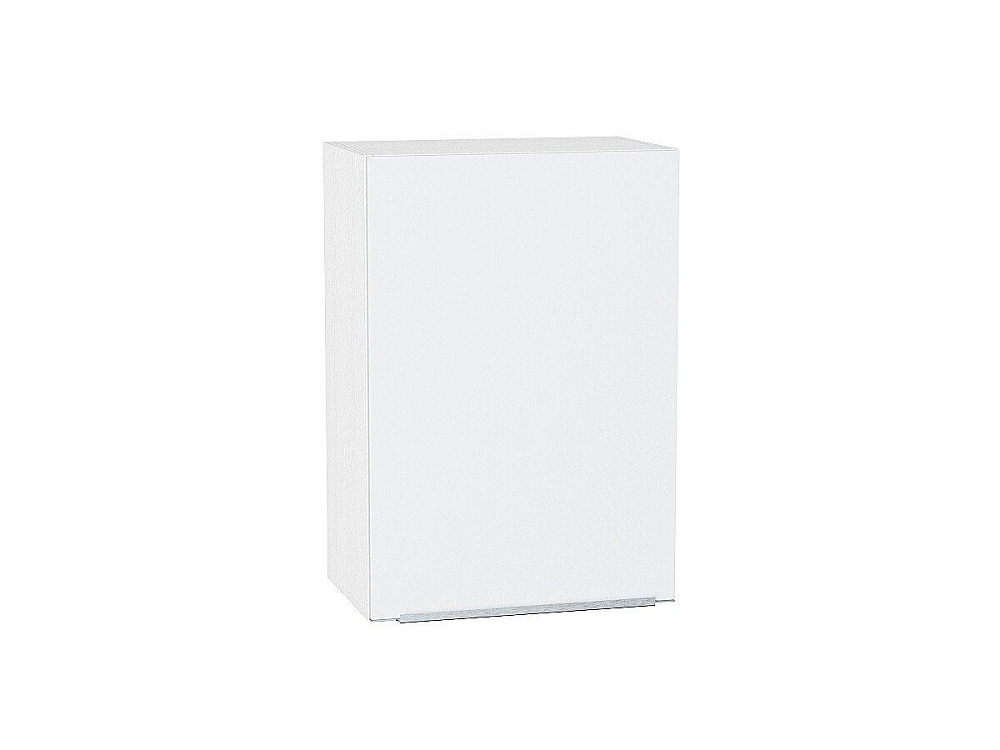 Шкаф верхний с 1-ой дверцей Фьюжн (716х500х320) Белый/silky white
