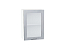 Шкаф верхний с 1-ой остекленной дверцей Валерия-М (716х500х318) Белый/Серый металлик дождь светлый