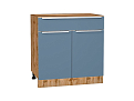 Шкаф нижний с 2-мя дверцами и ящиком Фьюжн (816х800х480) Дуб Вотан/silky blue