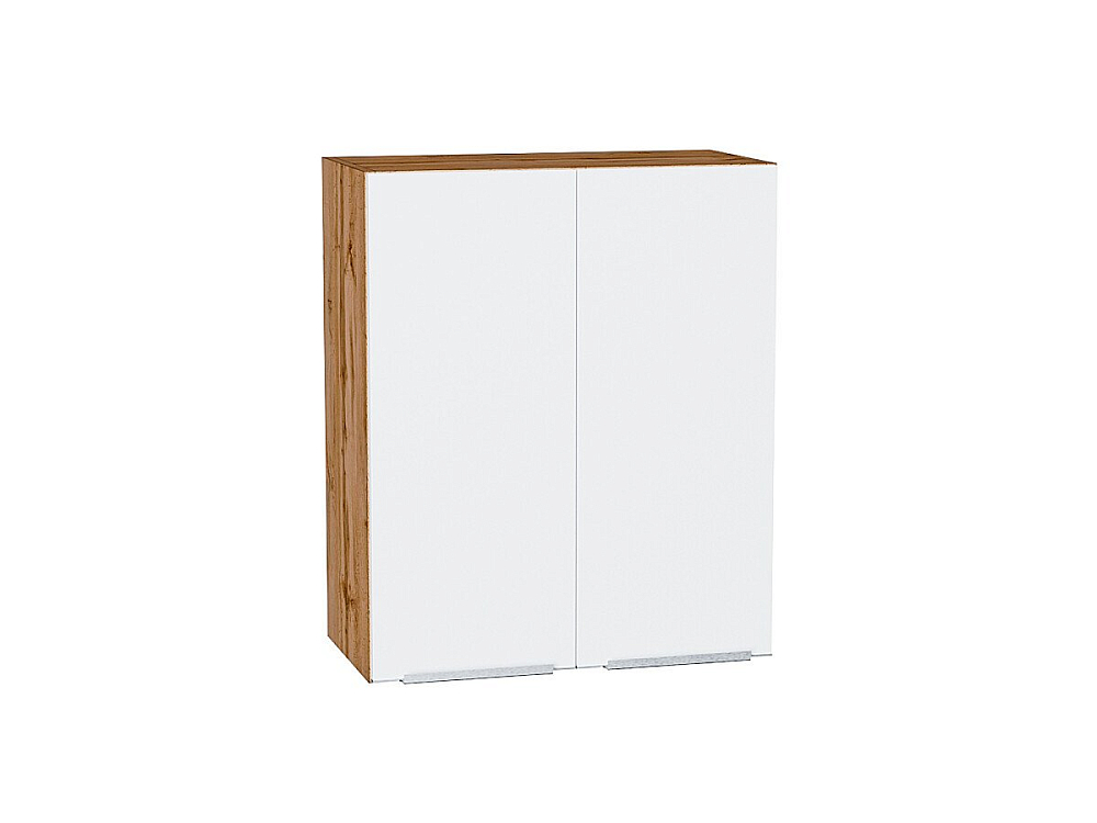 Шкаф верхний с 2-мя дверцами Фьюжн (716х600х320) Дуб Вотан/silky white