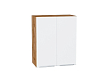 Шкаф верхний с 2-мя дверцами Фьюжн (716х600х320) Дуб Вотан/silky white