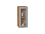 Шкаф верхний с 1-ой остекленной дверцей Ницца (716х300х318) Дуб Вотан/Графит