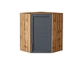Шкаф верхний угловой Сканди (716х600х600) Дуб Вотан/graphite softwood