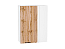 Шкаф верхний прямой угловой Флэт (920х700х345) Белый/Wotan Oak 2S