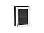 Шкаф верхний с 1-ой остекленной дверцей Лофт (716х500х320) Graphite/Super White