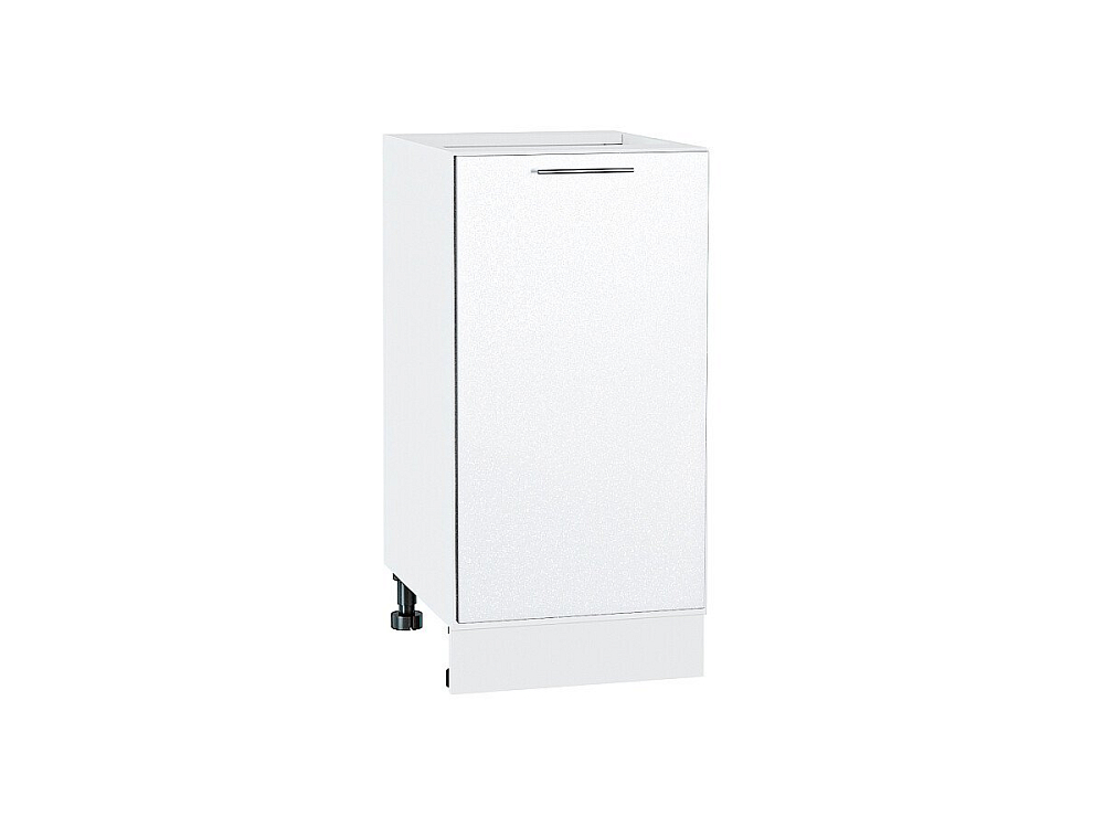 Шкаф нижний с 1-ой дверцей Валерия-М (816х400х478) Белый/белый металлик