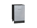 Шкаф нижний с 1-ой дверцей и ящиком Валерия-М (816х500х478) graphite/Серый металлик дождь светлый