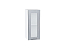 Шкаф верхний с 1-ой остекленной дверцей Валерия-М (716х300х318) Белый/Серый металлик дождь светлый