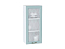 Шкаф верхний с 1-ой остекленной дверцей Ницца (920х400х318) Белый/Голубой
