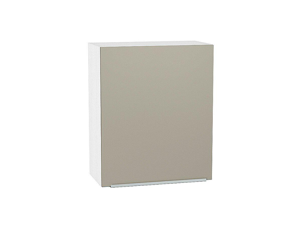 Шкаф верхний с 1-ой дверцей Фьюжн (716х600х320) Белый/silky grey