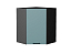 Шкаф верхний угловой Флэт (716х600х600) Graphite/Grey-green In 2S