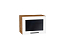 Шкаф верхний горизонтальный остекленный Глетчер (358х500х318) Дуб Вотан/Айленд Силк
