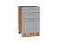 Шкаф нижний с 3-мя ящиками Ницца (816х500х478) Дуб Вотан/Графит