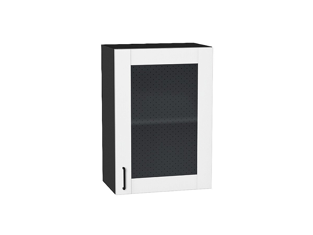 Шкаф верхний с 1-ой остекленной дверцей Лофт (716х500х320) graphite/super white