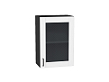 Шкаф верхний с 1-ой остекленной дверцей Лофт (716х500х320) graphite/super white