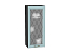 Шкаф верхний с 1-ой остекленной дверцей Ницца (920х400х318) Graphite/Голубой